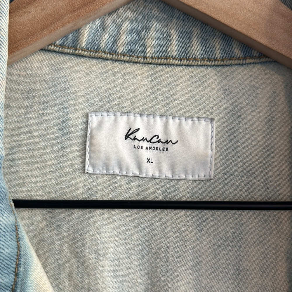 KanCan Light Blue Distressed Jean Jacket - Picture 2 of 6